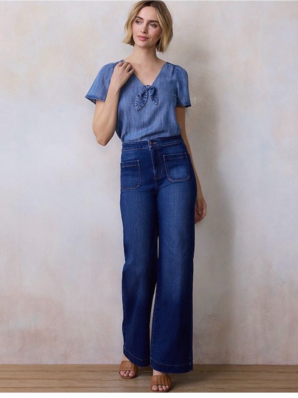Lauren Conrad Petite High-Rise Wide Leg Women's Jeans - Blue - Picture 4 of 7